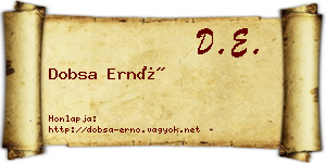 Dobsa Ernő névjegykártya